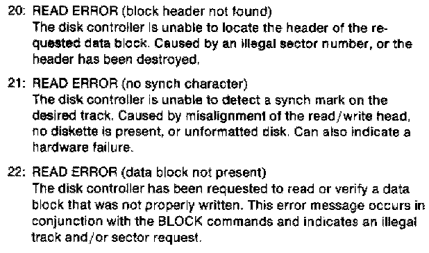 fax of  error numbers and descriptions 20-22